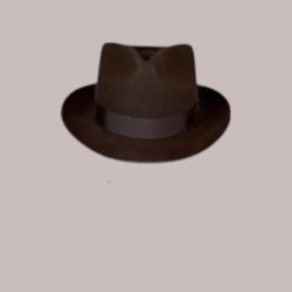 Vintage Wright Fedora Hat Size 6 5/8 Brown Coney Fur 1950s Miraklor -USA - Picture 1 of 10